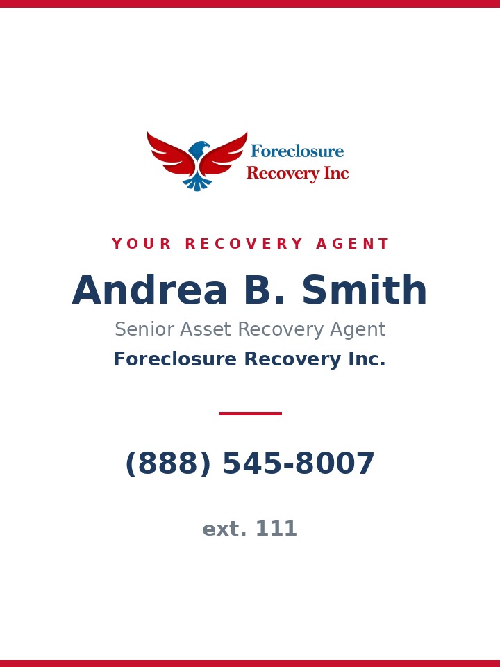 Andrea B. Smith, Senior Asset Recovery Agent at Foreclosure Recovery Inc.