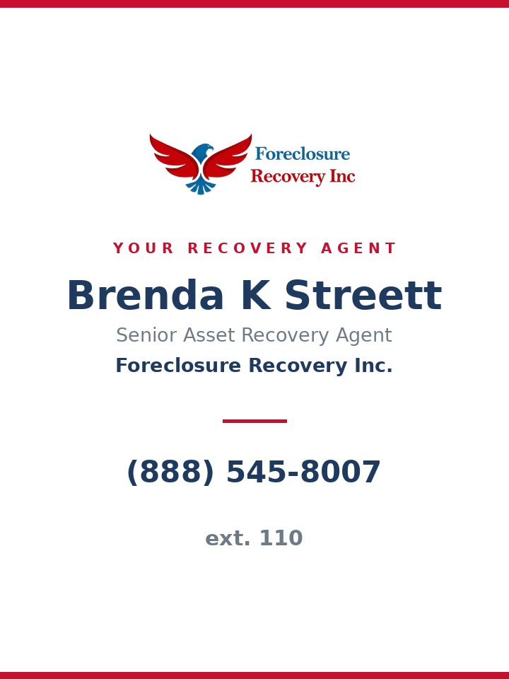 Brenda K Streett, Senior Asset Recovery Agent at Foreclosure Recovery Inc.
