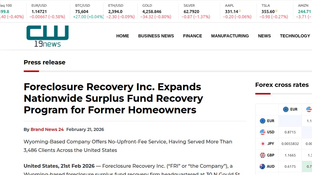 Our press release on CW 19 News, February 9, 2026