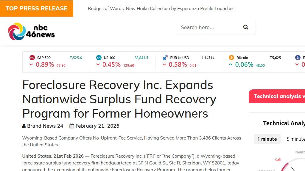 Our press release on NBC 46 News, February 9, 2026