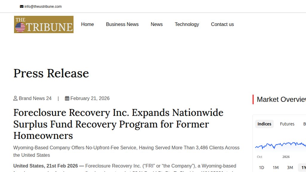 Our press release on The US Tribune, February 9, 2026