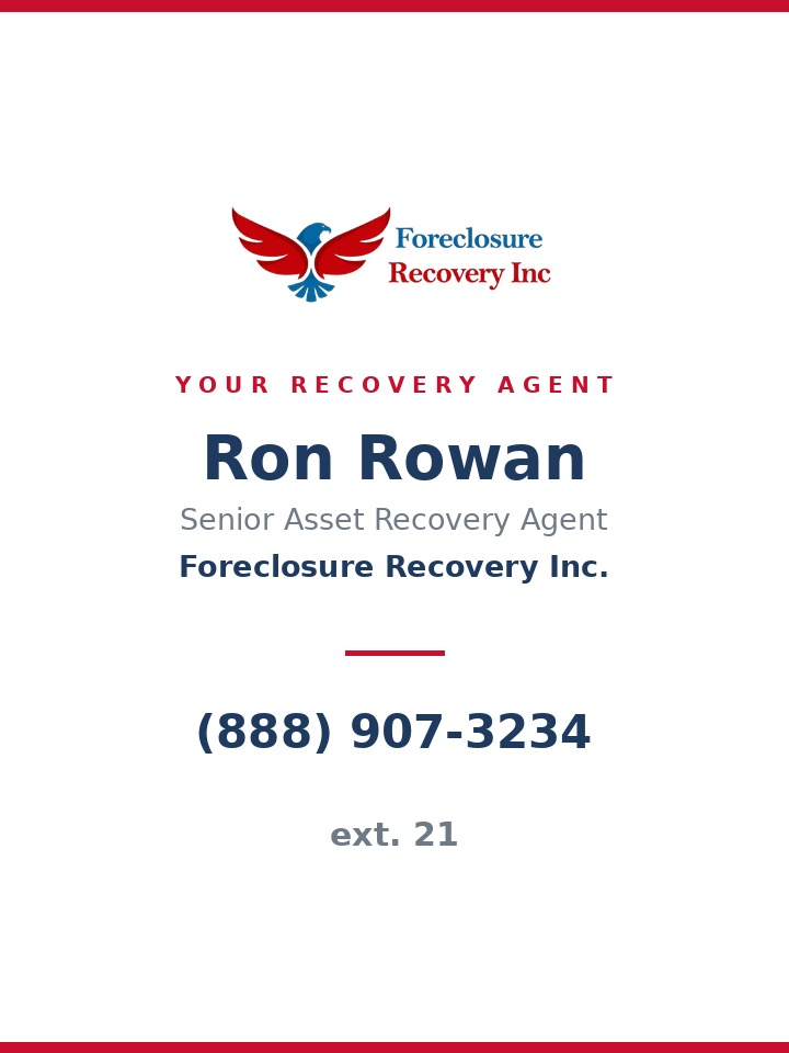 Ron Rowan, Senior Asset Recovery Agent at Foreclosure Recovery Inc.